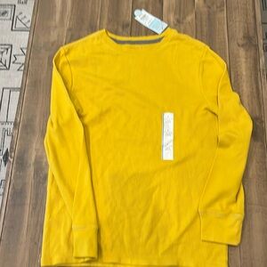 NWT Boys yellow L long sleeved Henley from Cat and Jack